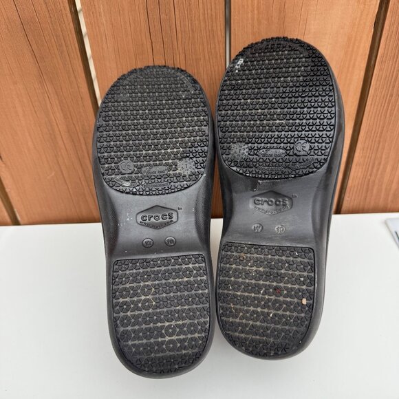 Crocs Bistro Black Slip Resistant Clogs W10 - Picture 7 of 9